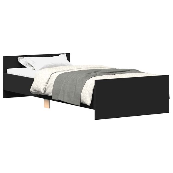 vidaXL Bettgestell Schwarz 75x190 cm Holzwerkstoff