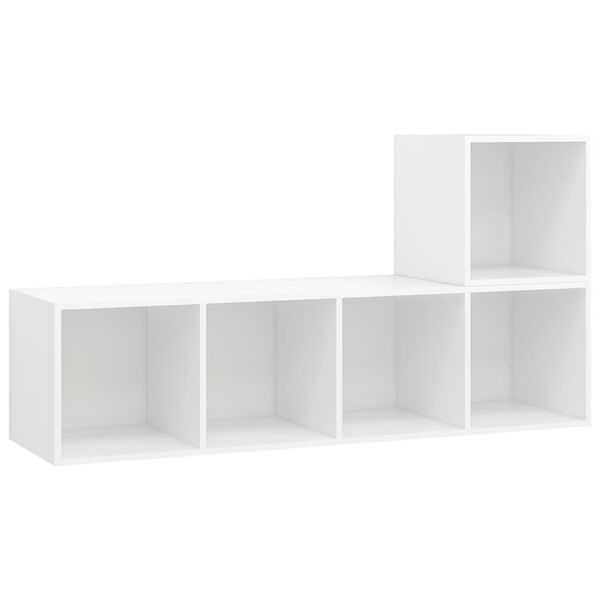 vidaXL 2-tlg. TV-Schrank-Set Wei&szlig; Holzwerkstoff