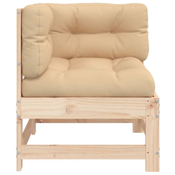 vidaXL Ecksofa mit Kissen Massivholz Kiefer