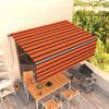 vidaXL Markise Manuell Einziehbar mit Rollo 4,5x3 m Orange Braun