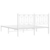 vidaXL Bettgestell mit Kopfteil Metall Wei&szlig; 160x200 cm