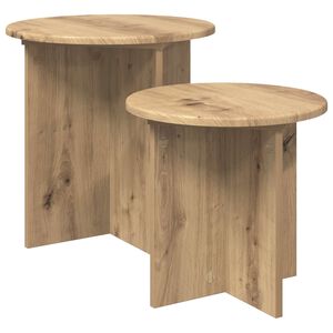 vidaXL Beistelltisch-Set 2 stk. Artisan-Eiche &Oslash; 45 x 45 cm