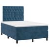 vidaXL Boxspringbett mit Matratze & LED Dunkelblau 120x190 cm Samt