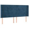 vidaXL Boxspringbett mit Matratze & LED Dunkelblau 180x200 cm Samt