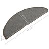 vidaXL Stufenmatten 15 Stk. 65x21x4 cm Grau Halbrund Gro&szlig;