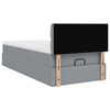 vidaXL Ottoman-Bett mit Matratze & LEDs Hellgrau 90x190 cm Stoff