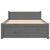 vidaXL Massivholzbett Grau 75x190 cm