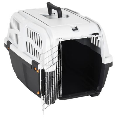 vidaXL Transportbox für Haustiere Metalltür 60x40x39 cm Polypropylen