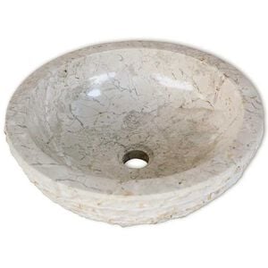 vidaXL Waschbecken Marmor 40 cm Creme