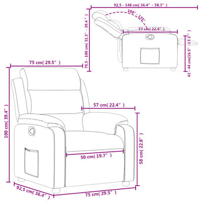 vidaXL Relaxsessel Creme Kunstleder