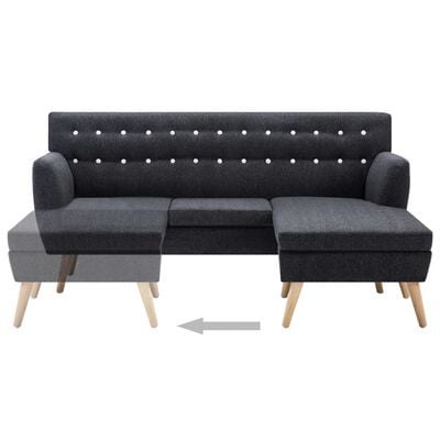 vidaXL Sofa L-Form Stoff 171,5x138x81,5 cm Dunkelgrau