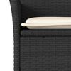 vidaXL 5-tlg. Garten-Essgruppe mit Kissen Schwarz Poly Rattan und Glas