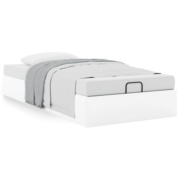 vidaXL Ottoman-Bett ohne Matratze Wei&szlig; 90x200 cm Kunstleder