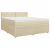 vidaXL Boxspringbett mit Matratze Creme 160 x 200 cm Stoff