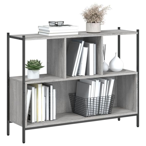 vidaXL Bücherregal Grau Sonoma 102x28x77,5 cm Holzwerkstoff