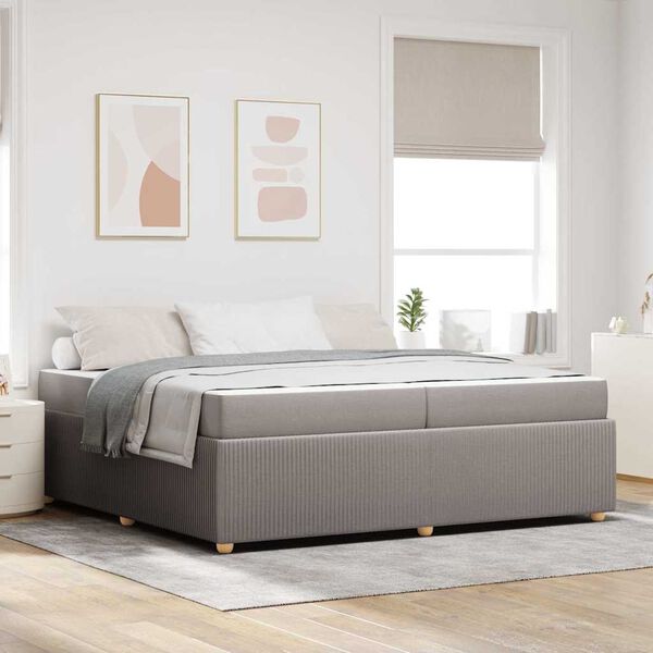 vidaXL Bettrahmen mit Matratze Taupe 200 x 200 cm Stoff