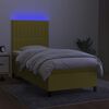 vidaXL Boxspringbett mit Matratze & LED Gr&uuml;n 100x200 cm Stoff