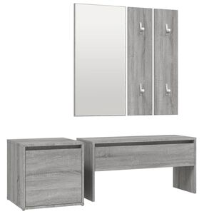 vidaXL Garderoben-Set Grau Sonoma Holzwerkstoff