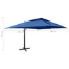vidaXL Ampelschirm mit L&uuml;ftung 400x300 cm Azurblau