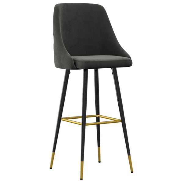 vidaXL Barhocker 2 Stk. Dunkelgrau Samt