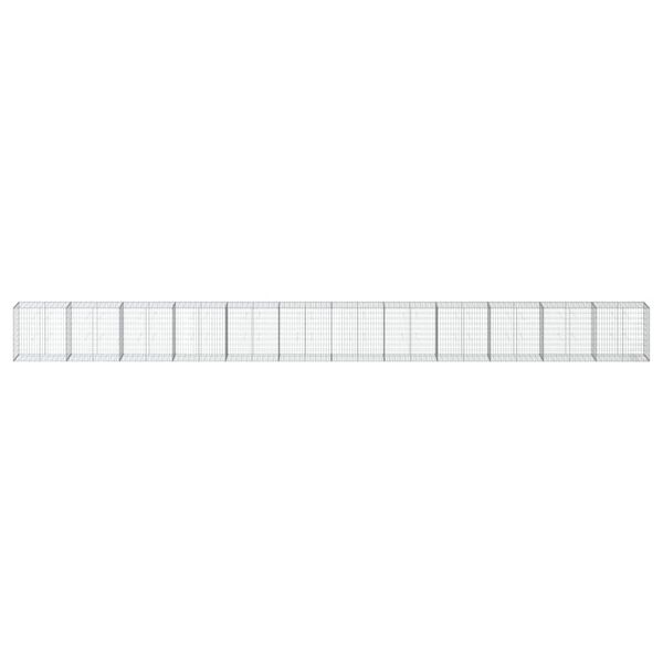 vidaXL Gabione mit Deckel 1200x50x100 cm Verzinktes Eisen