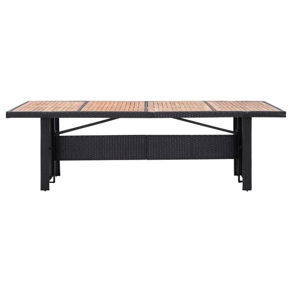 vidaXL 11-tlg. Garten-Essgruppe Poly Rattan Akazienholz Schwarz