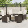 vidaXL Garten Essgruppe mit Kissen 5 pcs Braun Poly Rattan