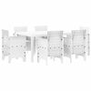 vidaXL Garten Essgruppe 7 pcs Wei&szlig; Polt Rattan
