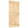 vidaXL Schiebet&uuml;r NARVIK 95 x 210 cm (213,5 cm) Nat&uuml;rlich und Schwarz