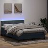 vidaXL Boxspringbett mit Matratze & LED Dunkelgrau 160x210 cm Samt