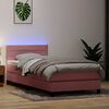 vidaXL Boxspringbett mit Matratze Rosa 80x210 cm Samt