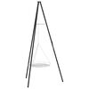 vidaXL Lagerfeuer Stativ 2 pcs Schwarz Stahl