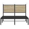 vidaXL Metallbett ohne Matratze Sonoma-Eiche 120x200 cm