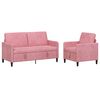 vidaXL Sofa Set mit Stauraum 2 stk. Rosa Polyester