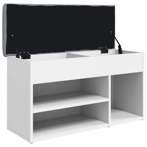 vidaXL Schuhbank Wei&szlig; 82 x 32 x 45,5 cm Holzwerkstoff