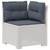 vidaXL 1-Sitzer Garten-Sofa mit Kissen Rattan-Look PP Wei&szlig;