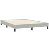 vidaXL Boxspringbett mit Matratze & LED Hellgrau 160x210 cm Samt