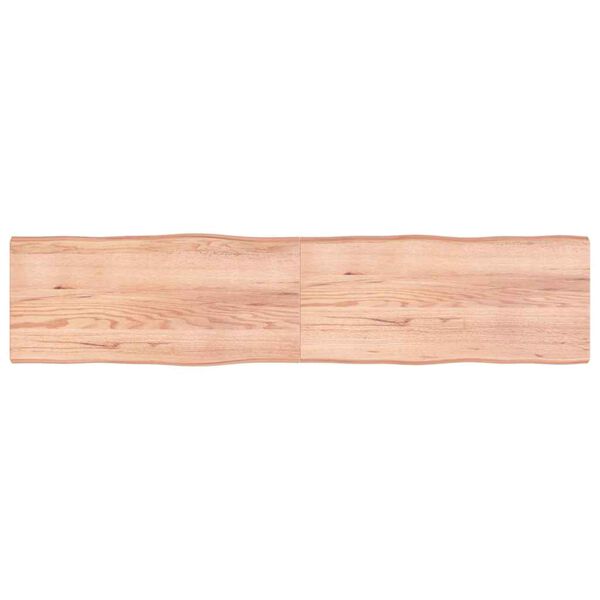 vidaXL Tischplatte 220x50x(2-4) cm Massivholz Behandelt Baumkante