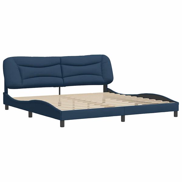 vidaXL Bettgestell ohne Matratze "Hvar" Blau 200x200 cm Stoff