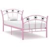 vidaXL Einzelbett mit Fußball-Design Rosa Metall 90x200 cm