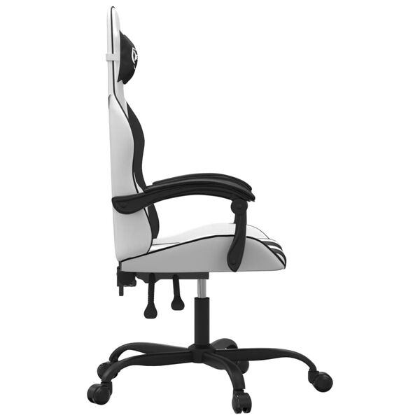 vidaXL Gaming-Stuhl Wei&szlig; und Schwarz Kunstleder