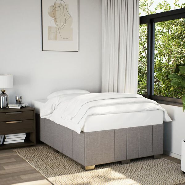 vidaXL Bettgestell ohne Matratze Taupe 120x200 cm Stoff