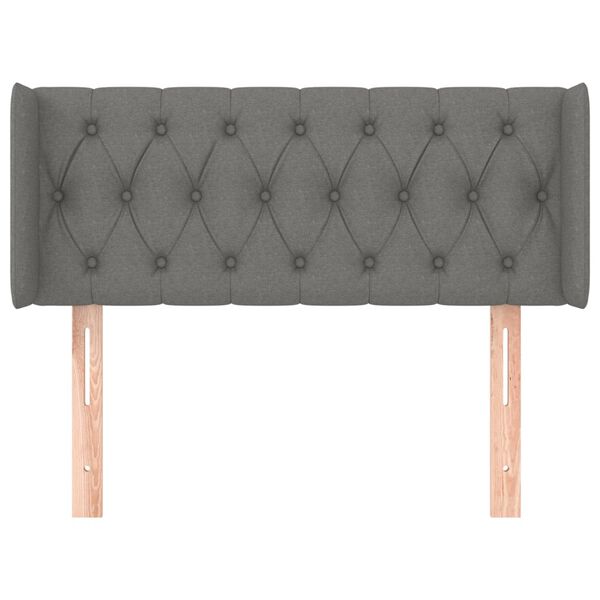 vidaXL Kopfteil mit Ohren Dunkelgrau 103x16x78/88 cm Stoff