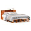 vidaXL Massivholzbett ohne Matratze Wachsbraun 135x190 cm Massivholz