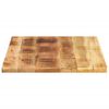 vidaXL Tischplatte 90x70x2,5 cm Rechteckig Raues Massivholz Mango