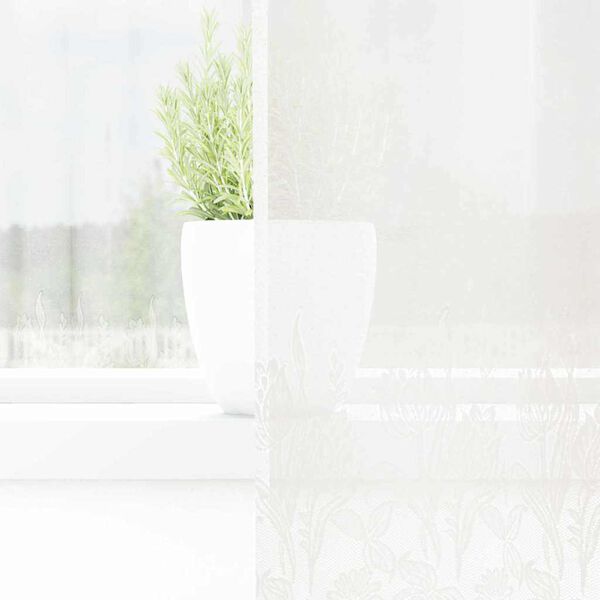 vidaXL Spitzenvorhang mit Vorh&auml;ngen Floral Wei&szlig; 100 x 300 cm Polyester