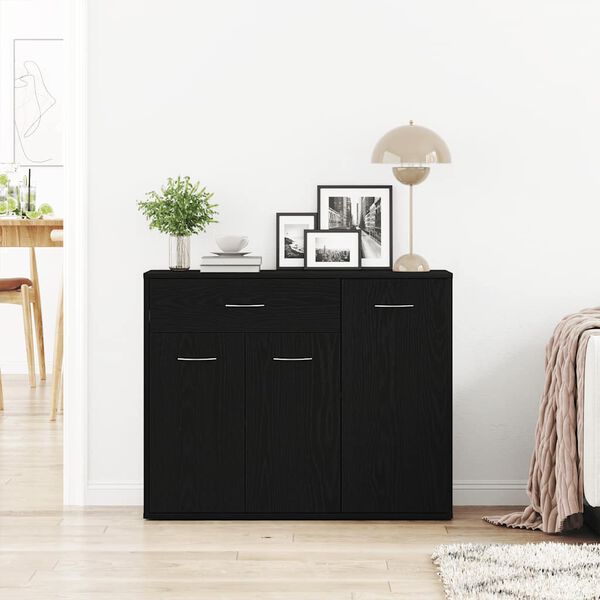 vidaXL Sideboard Schwarze Eiche 88x30x70 cm Holzwerkstoff
