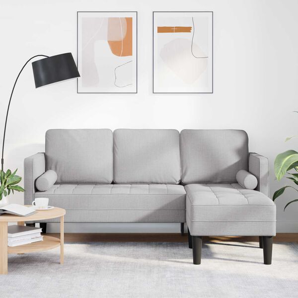 vidaXL Sofa Set mit Kissen Wolkengrau Polyester