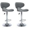 vidaXL Barhocker 2 Stk. Grau Kunstleder
