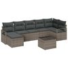 vidaXL Sofa Set mit Kissen mit Speicher 8 pcs Hellgrau Poly-Rattan